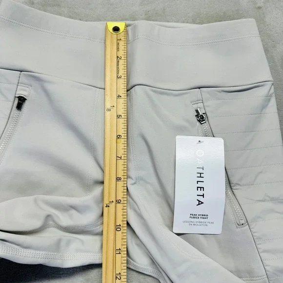 Athleta Pants Womens Small Abalone Cream Peak Hybrid Fleece Tight Zip Pocket NWT - Picture 11 of 13
